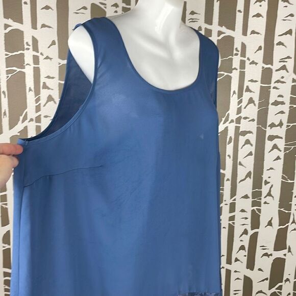 Worthington Distressed Wash Lace Trim Tank Top sz 2X - Picture 3 of 9